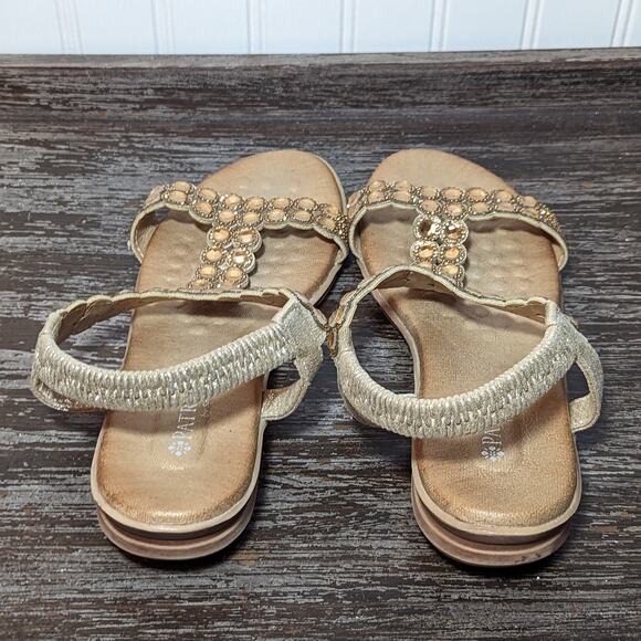 Patrizia by Spring Step Women's Tan Embellished T-Strap Comfort Sandal Size 38 - Picture 4 of 7